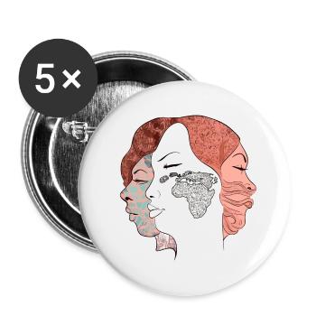 Les trois femmes n°2 - Lot de 5 grands badges (56 mm) - blanc - Devant