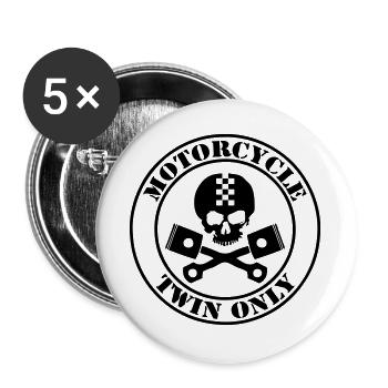 Motorcycle twin only - Buttons large 2.2''/56 mm (5-pack) - white - Front