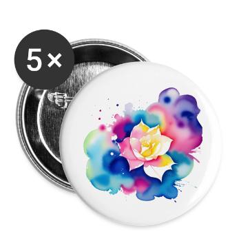Color splash: Rose - Buttons large 2.2''/56 mm (5-pack) - white - Front