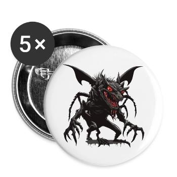 Chupacabra / Sucking Creature / Monster /Spain - Buttons large 2.2''/56 mm (5-pack) - white - Front