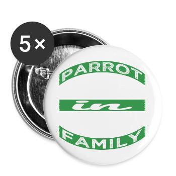 jokes joke fun parrot facts talking parrots cool - Buttons large 2.2''/56 mm (5-pack) - white - Front