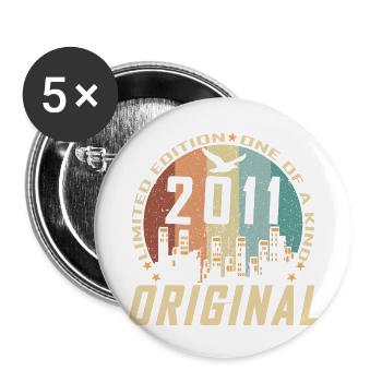 Vintage December 2011 13 Year Anniversary Gift - Buttons large 2.2''/56 mm (5-pack) - white - Front