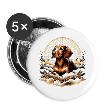 Rainbow Bridge Dachshund Grief Management - Buttons large 2.2''/56 mm (5-pack) - white - Front