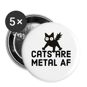 Cats are Metal af black - Buttons groß 56 mm (5er Pack) - Weiß - Vorne