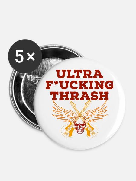 ultra fucking thrash metal - Buttons groß 56 mm (5er Pack) - Weiß
