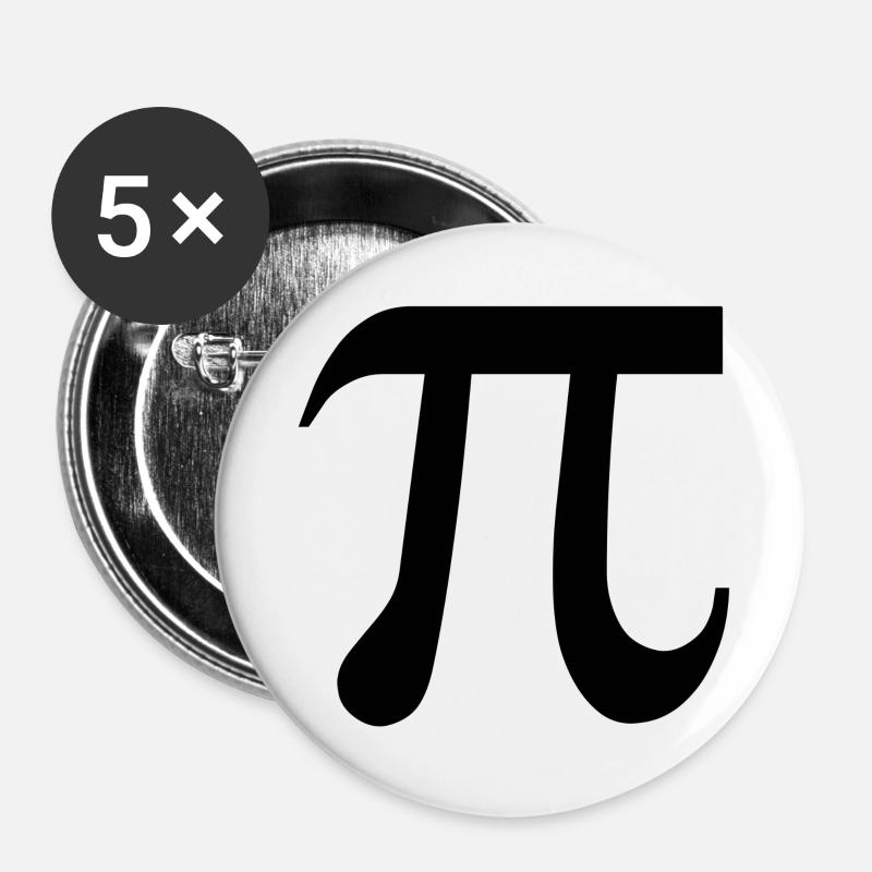 Pi π - Buttons groß 56 mm (5er Pack) - Weiß