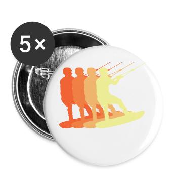 Stunt Wave Ski nautique Wakeboard Surf - Lot de 5 grands badges (56 mm) - blanc - Devant