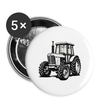 Tractor / Agriculture / Farmer / Field Work - Buttons large 2.2''/56 mm (5-pack) - white - Front