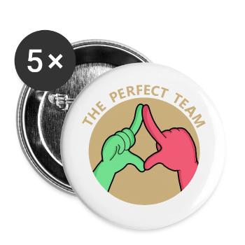 THE BEST TEAM - Buttons large 2.2''/56 mm (5-pack) - white - Front