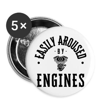 Engines: Easily aroused by car/bike/mechanics - Buttons large 2.2''/56 mm (5-pack) - white - Front
