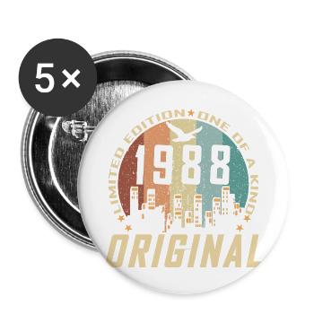 Vintage December 1988 36 Year Anniversary Gift - Buttons large 2.2''/56 mm (5-pack) - white - Front