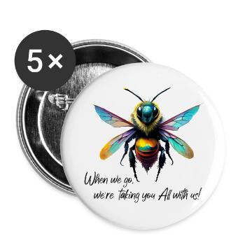 When we go - Buttons groß 56 mm (5er Pack) - Weiß - Vorne