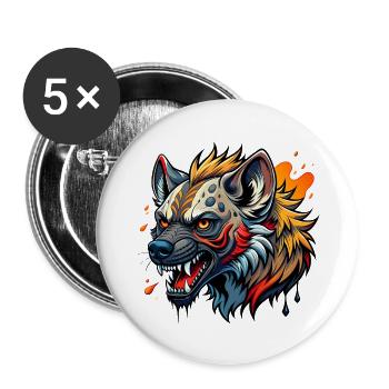 Hyena Color Splash - Buttons large 2.2''/56 mm (5-pack) - white - Front
