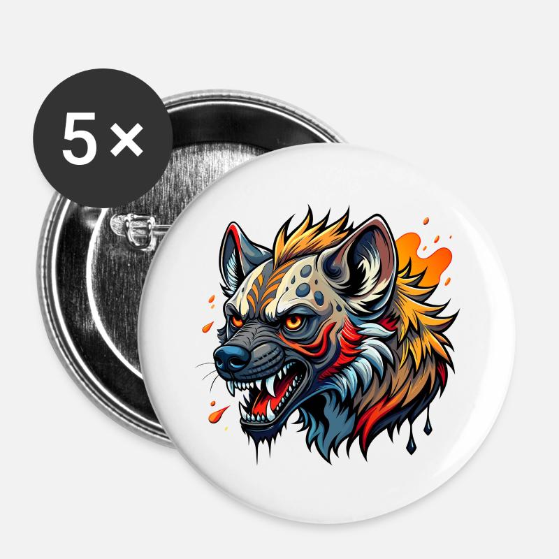 Hyena Color Splash - Buttons large 2.2''/56 mm (5-pack) - white