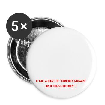 Youth Vintage Humor T shirt - Buttons large 2.2''/56 mm (5-pack) - white - Front