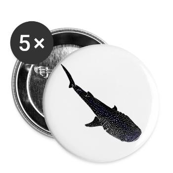 Whale Shark Glowing Silhouette - Buttons large 2.2''/56 mm (5-pack) - white - Front