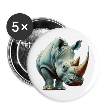 Rhinoceros - Buttons large 2.2''/56 mm (5-pack) - white - Front