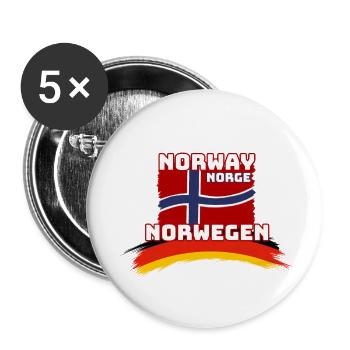 Norway Germany - Buttons large 2.2''/56 mm (5-pack) - white - Front
