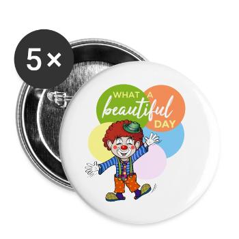 what a beautiful day - Buttons large 2.2''/56 mm (5-pack) - white - Front