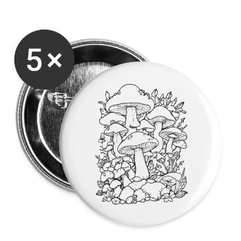 Mycètes - Lot de 5 grands badges (56 mm) - blanc - Devant
