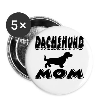 Teckel - Lot de 5 grands badges (56 mm) - blanc - Devant