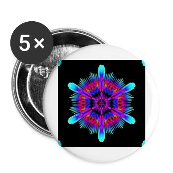 Flowerpower (Pouvoir des fleurs) - Lot de 5 grands badges (56 mm) - blanc - Devant