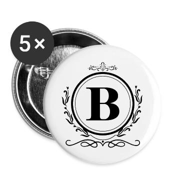 Letter B Decoration - Buttons large 2.2''/56 mm (5-pack) - white - Front
