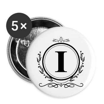 Letter I Decoration - Buttons large 2.2''/56 mm (5-pack) - white - Front