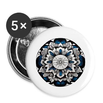 Mandala - Buttons groß 56 mm (5er Pack) - Weiß - Vorne