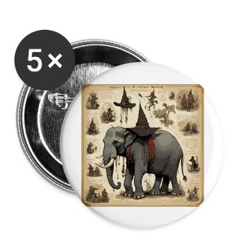 Witch's Handbook / Spellbook / Halloween / Autumn - Buttons large 2.2''/56 mm (5-pack) - white - Front