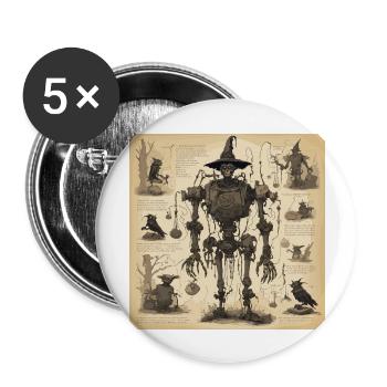 Witch's Handbook / Spellbook / Halloween / Autumn - Buttons large 2.2''/56 mm (5-pack) - white - Front
