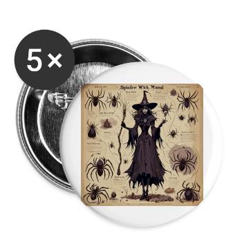 Witch's Handbook / Spellbook / Halloween / Autumn - Buttons large 2.2''/56 mm (5-pack) - white - Front
