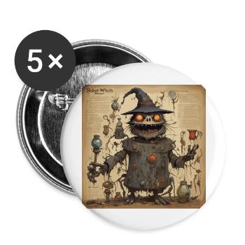 Witch's Handbook / Spellbook / Halloween / Autumn - Buttons large 2.2''/56 mm (5-pack) - white - Front