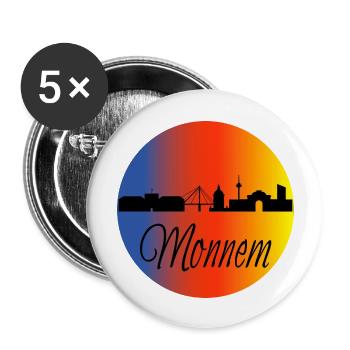 Mannheim Monnem Mannheimat - Buttons groß 56 mm (5er Pack) - Weiß - Vorne