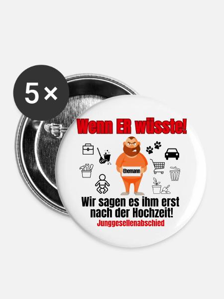 JGA - Buttons groß 56 mm (5er Pack) - Weiß