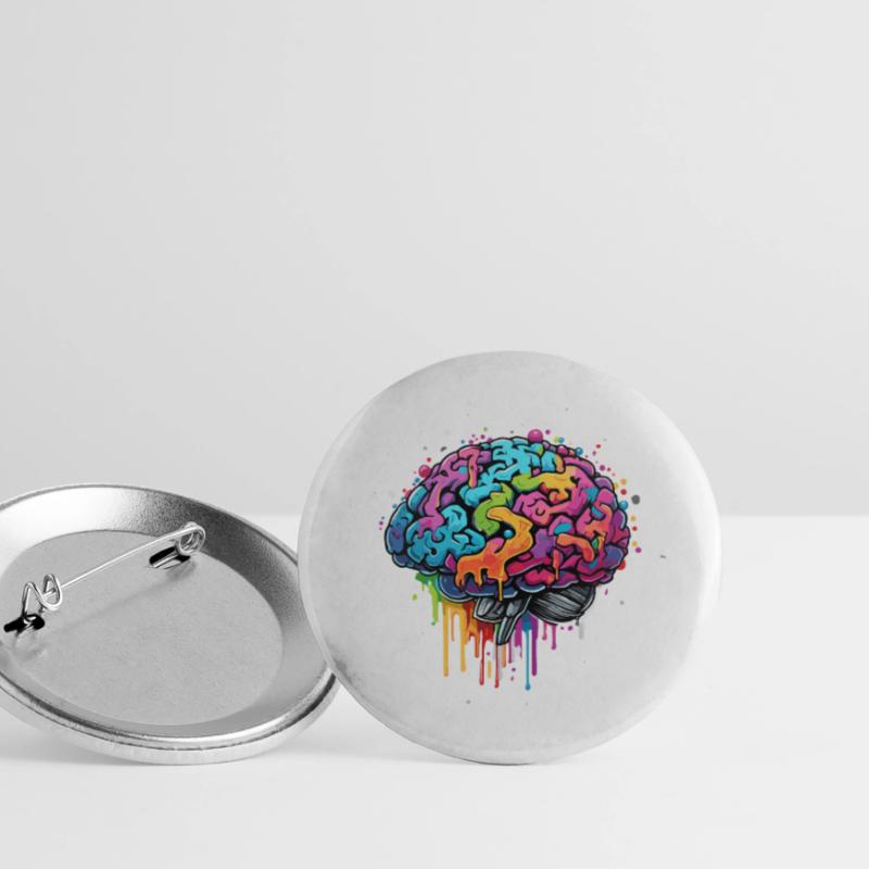 Brain / Knowledge / Intelligence / Smart / Thinking Buttons large 2.2''/56 mm (5-pack)