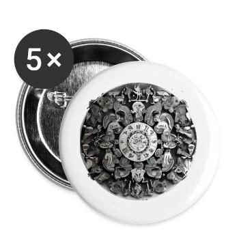 Mandala - Lot de 5 grands badges (56 mm) - blanc - Devant
