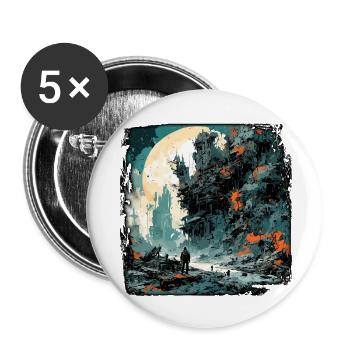 Apocalypse / Apocalypse / Destruction / Anarchie - Lot de 5 grands badges (56 mm) - blanc - Devant