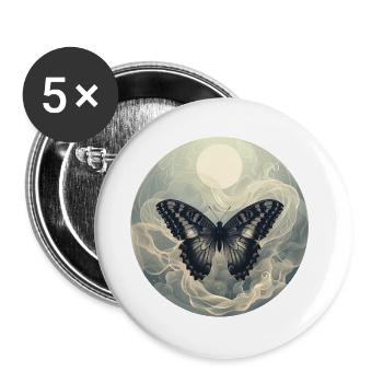 Butterfly Tone - Buttons large 2.2''/56 mm (5-pack) - white - Front