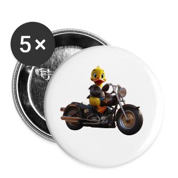 Bick Biker - Lot de 5 grands badges (56 mm) - blanc - Devant