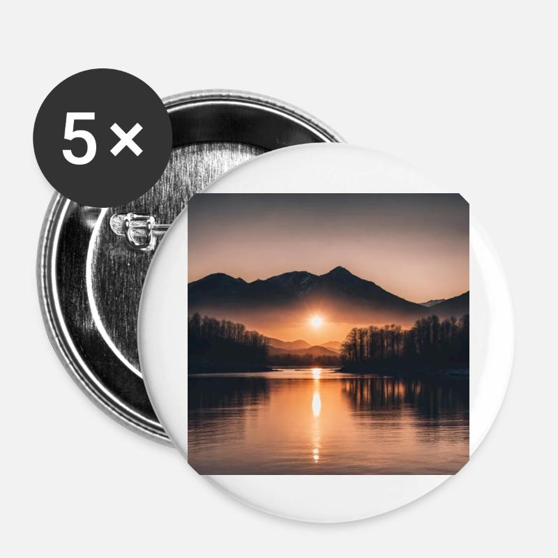 Sunset - Buttons large 2.2''/56 mm (5-pack) - white