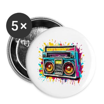 Radio / Analog / Music / Frequency / Speakers - Buttons large 2.2''/56 mm (5-pack) - white - Front