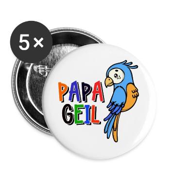 Dschungel Zoo Spruch Zootiere Afrika Papagei - Buttons groß 56 mm (5er Pack) - Weiß - Vorne