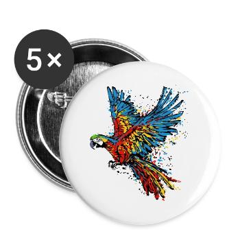Parrot, Animal, Bird, Pet, Tropical, Africa, Zoo - Buttons large 2.2''/56 mm (5-pack) - white - Front