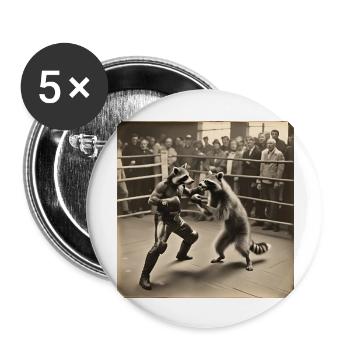 raton laveur / animal / photo / sauvage / drôle / voleur - Lot de 5 grands badges (56 mm) - blanc - Devant
