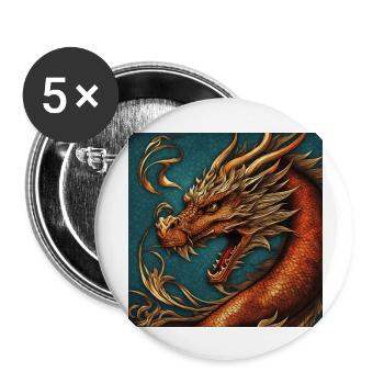 Dragon - Buttons large 2.2''/56 mm (5-pack) - white - Front