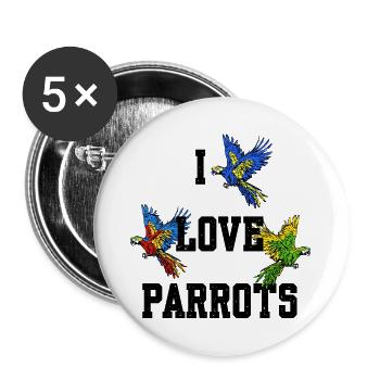 Papagei Zootiere Dschungel Vögel Statement Afrika - Buttons groß 56 mm (5er Pack) - Weiß - Vorne