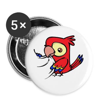 Parrot, Bird, Zoo, Animal, Bird Lover, Pet - Buttons large 2.2''/56 mm (5-pack) - white - Front