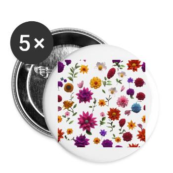 Flowers 2 - Buttons large 2.2''/56 mm (5-pack) - white - Front
