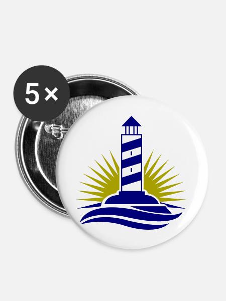 lighthouse 01 - Buttons groß 56 mm (5er Pack) - Weiß
